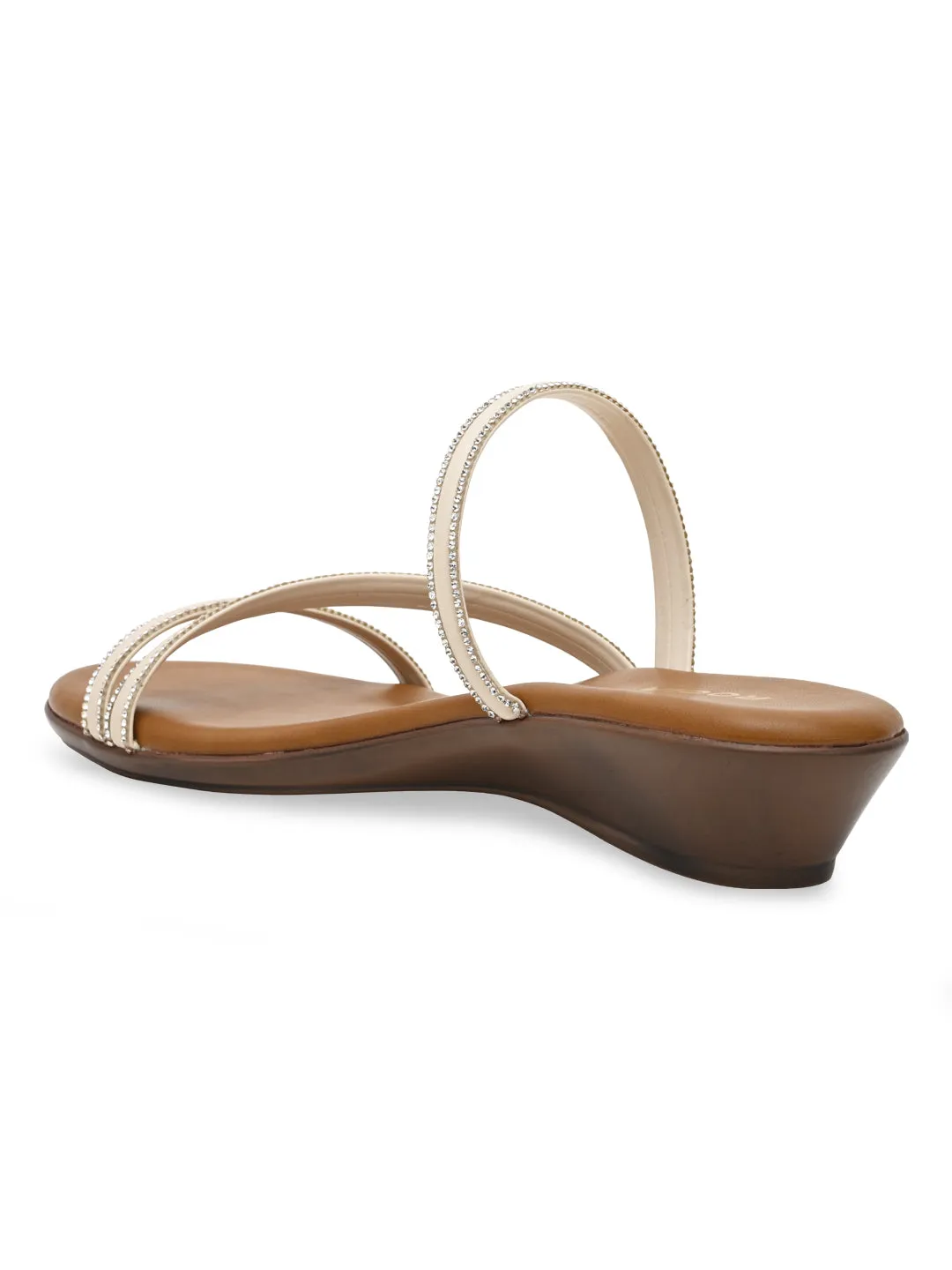 Rocia By Regal Beige Women Ziz-Zag Strappy Wedge