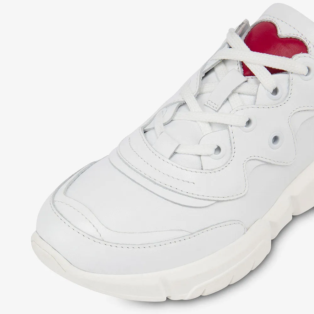 Scarpe Donna LOVE MOSCHINO Sneakers Running in Pelle Bianca