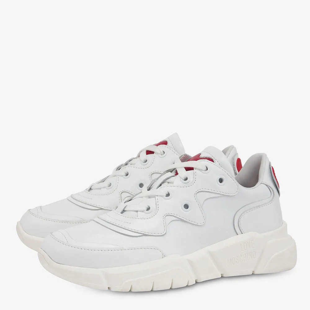 Scarpe Donna LOVE MOSCHINO Sneakers Running in Pelle Bianca