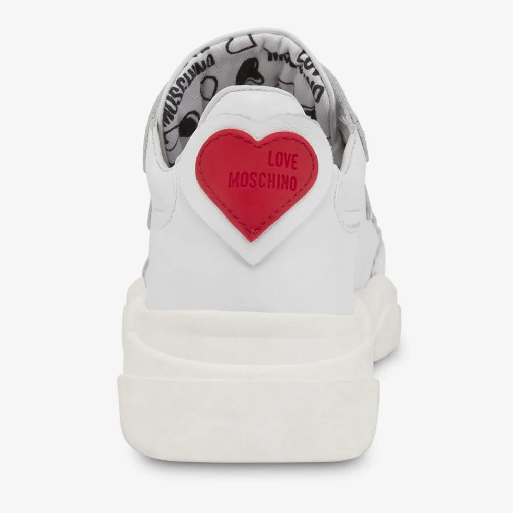 Scarpe Donna LOVE MOSCHINO Sneakers Running in Pelle Bianca