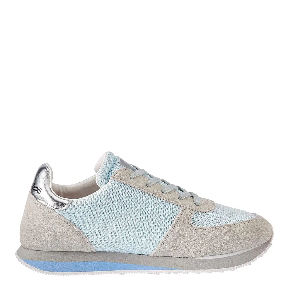 Scarpe Donna LOVE MOSCHINO Sneakers Running in Tessuto e Suede color Cielo