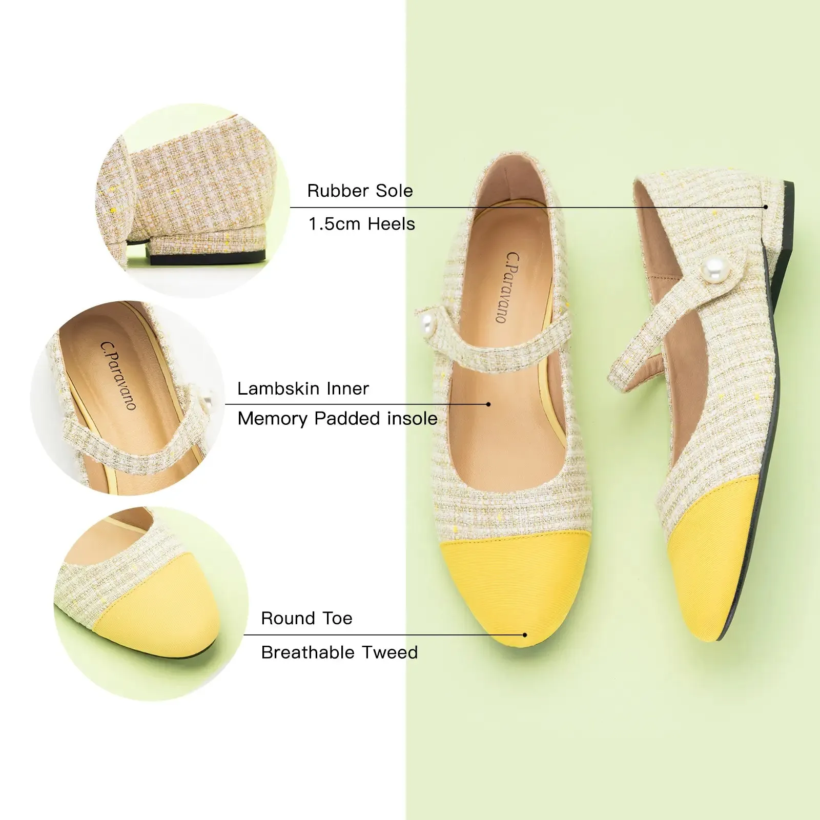 Single-Strap Tweed Mary Jane (Clara)