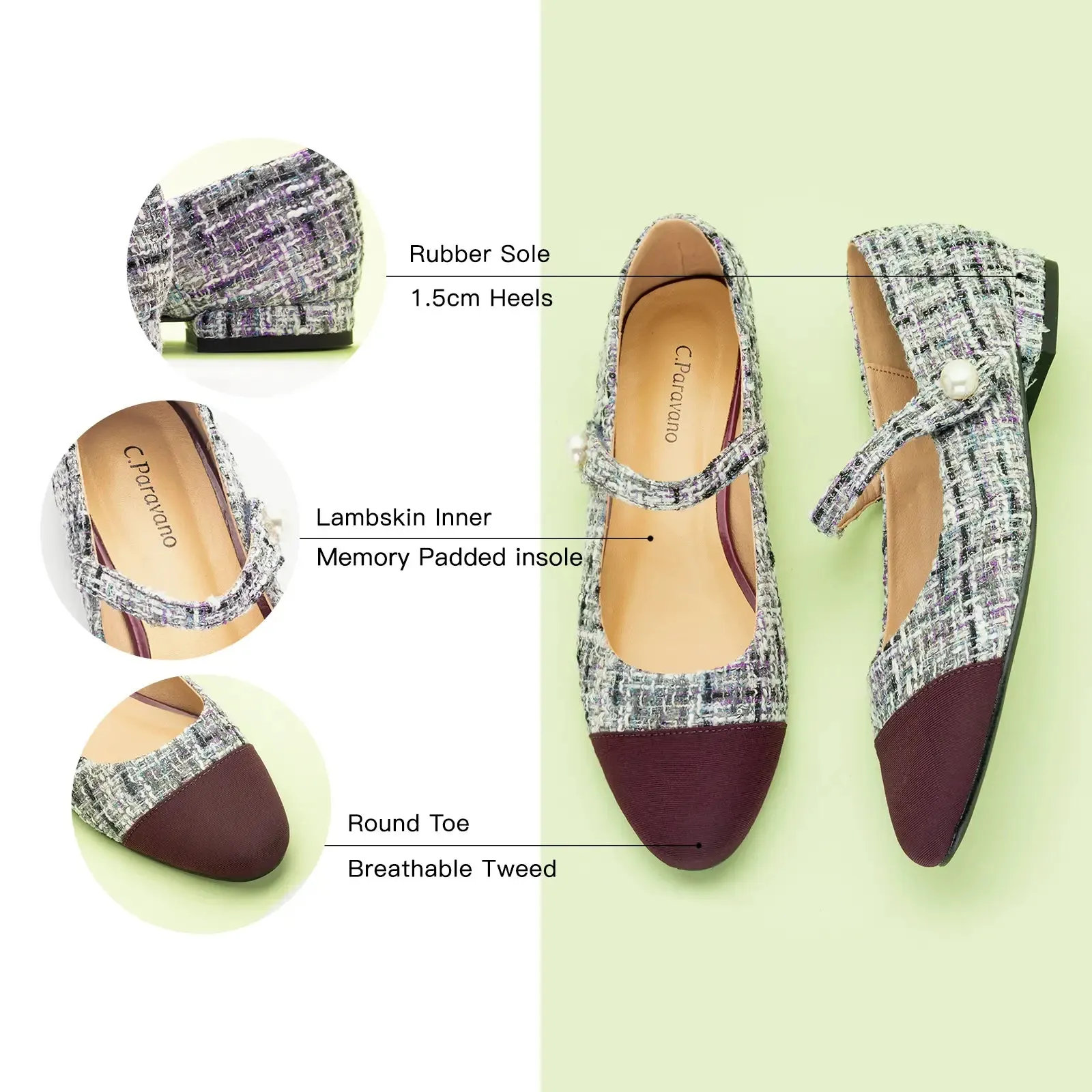 Single-Strap Tweed Mary Jane (Clara)