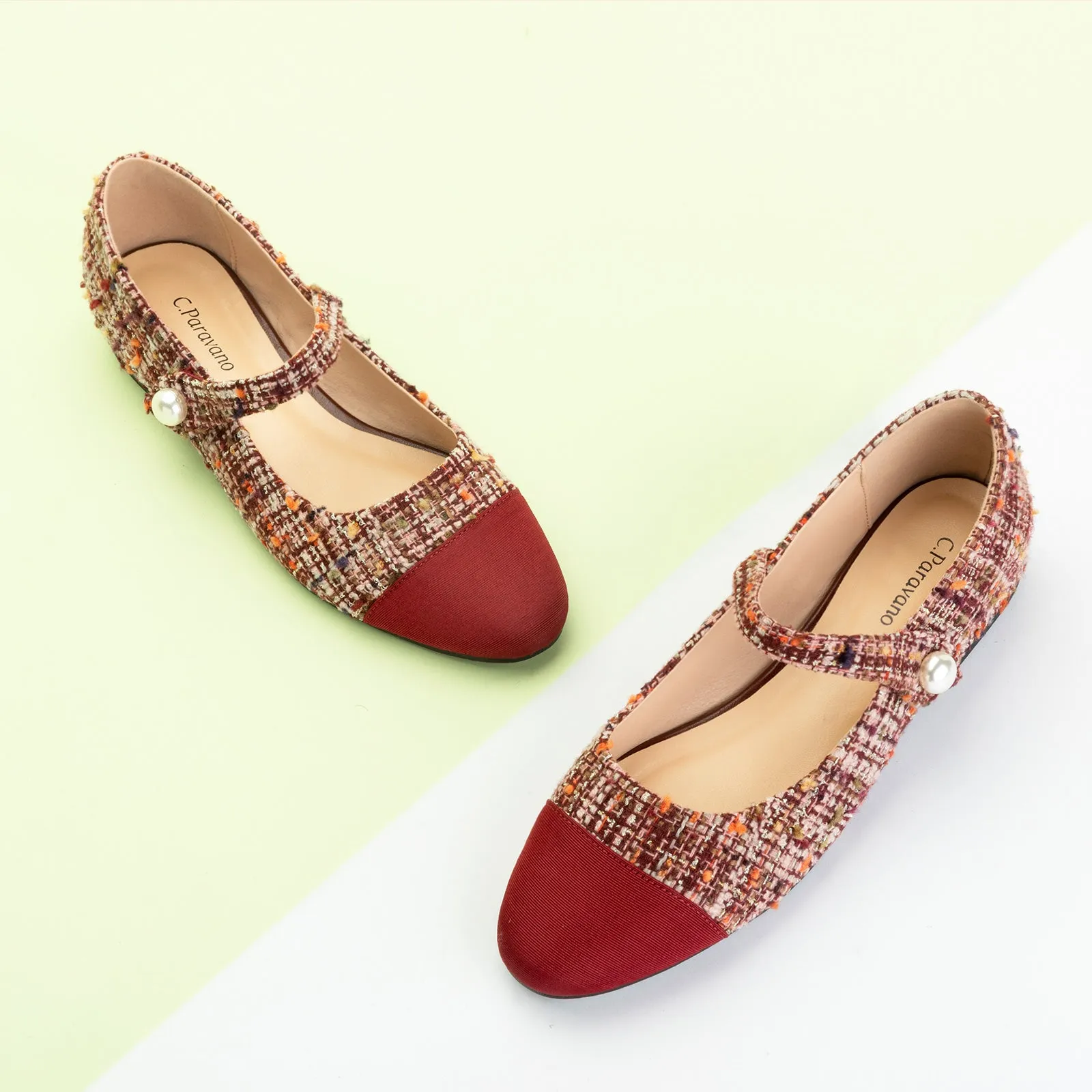 Single-Strap Tweed/Solid Mary Jane (Clara)