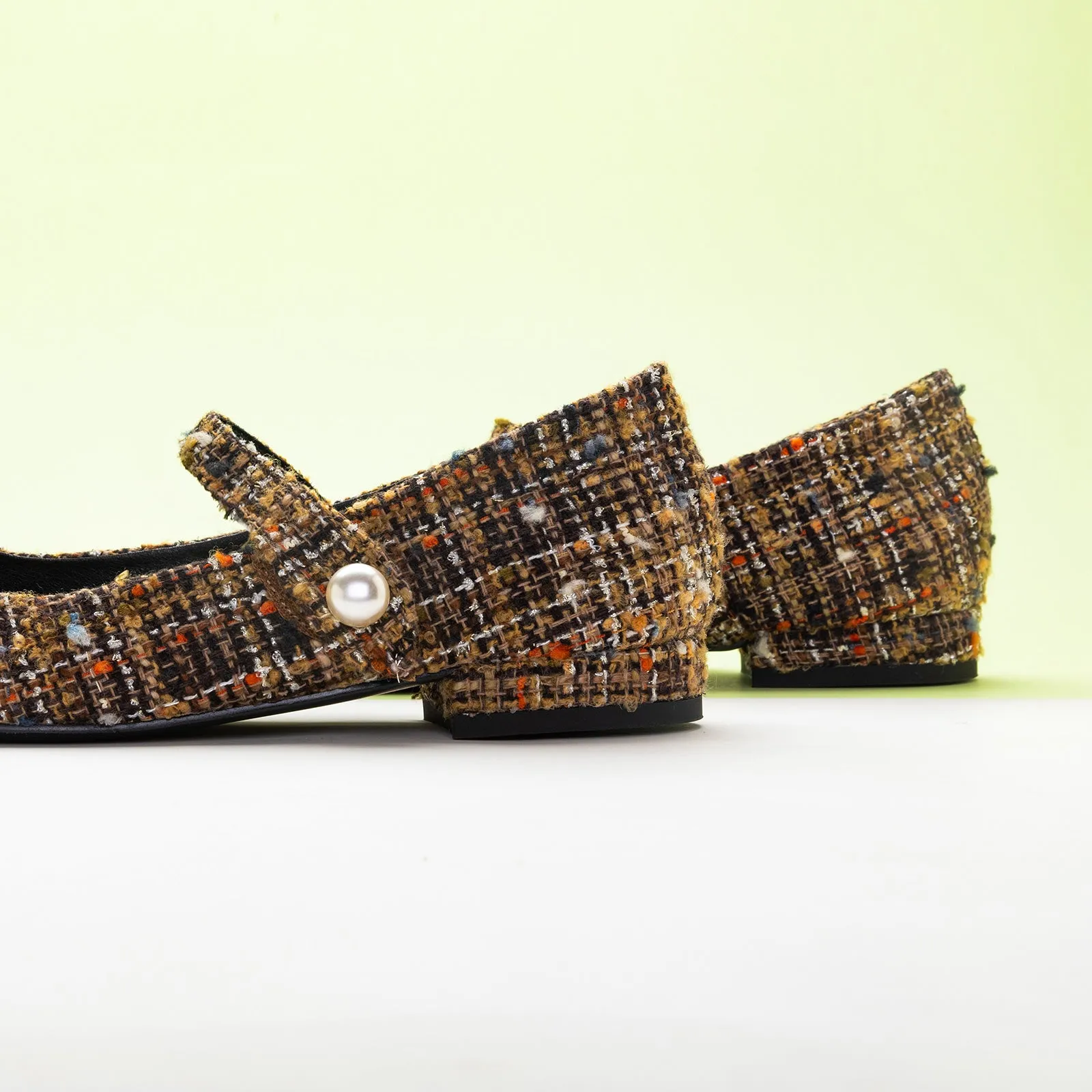 Single-Strap Tweed/Solid Mary Jane (Clara)