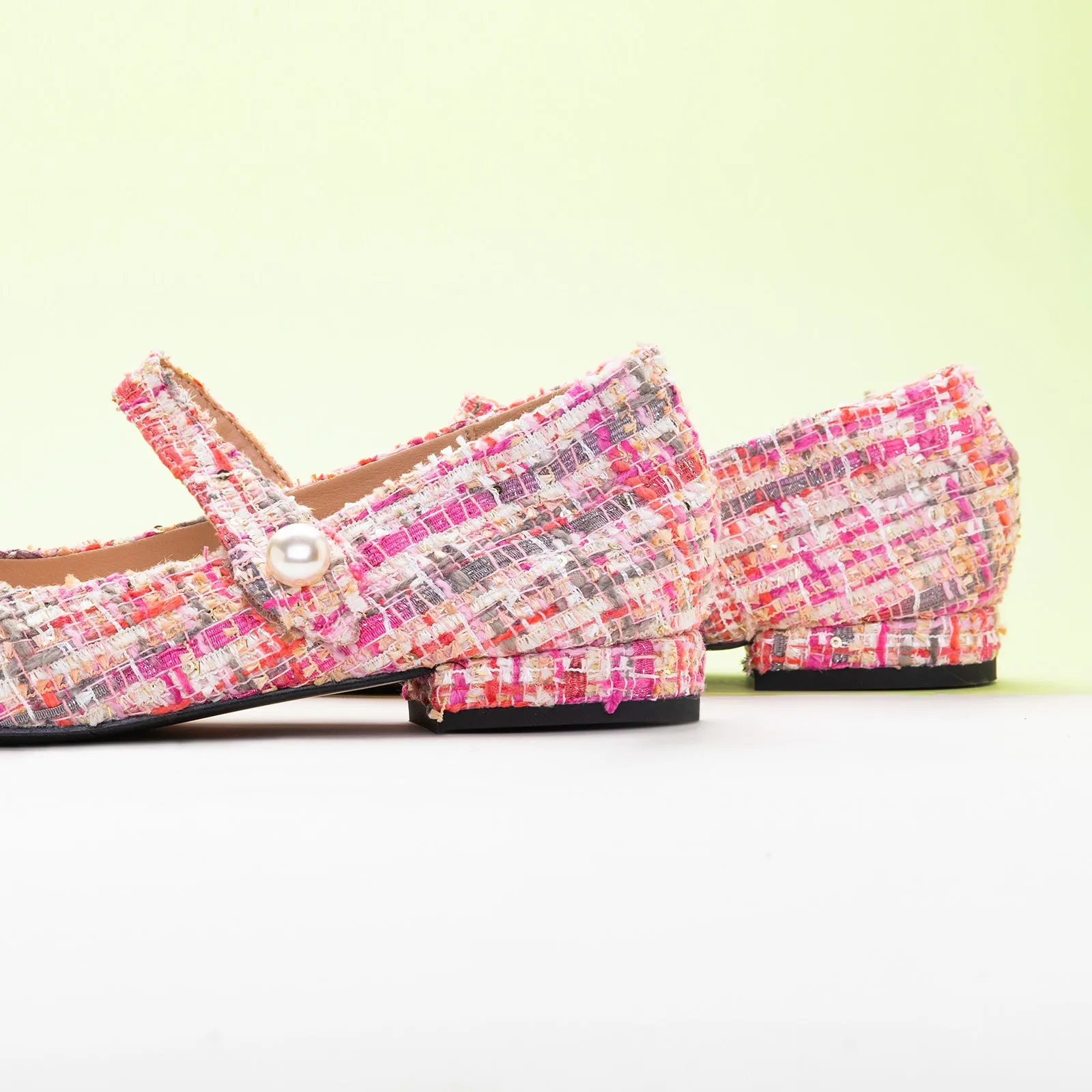 Single-Strap Tweed/Solid Mary Jane (Clara)