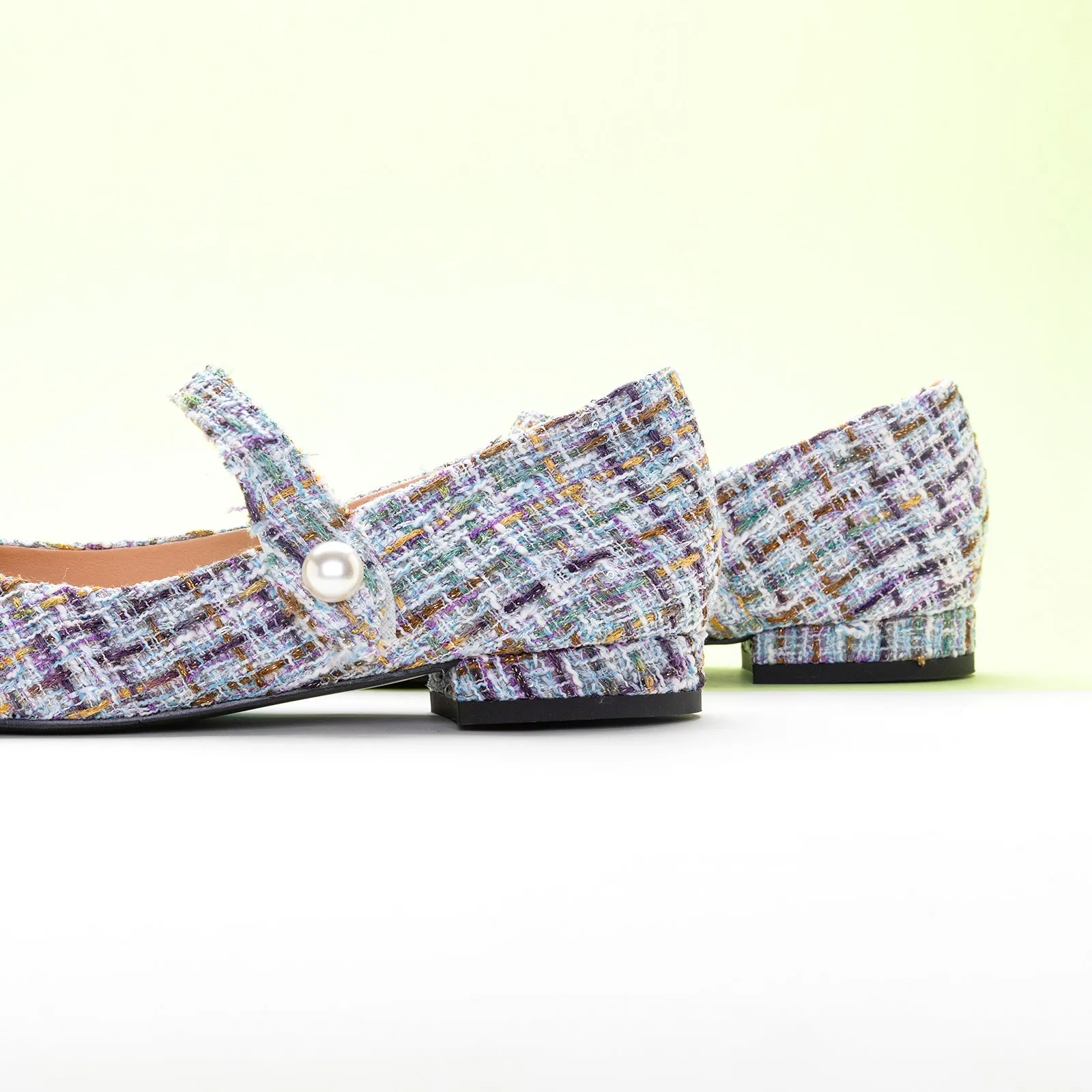 Single-Strap Tweed/Solid Mary Jane (Clara)