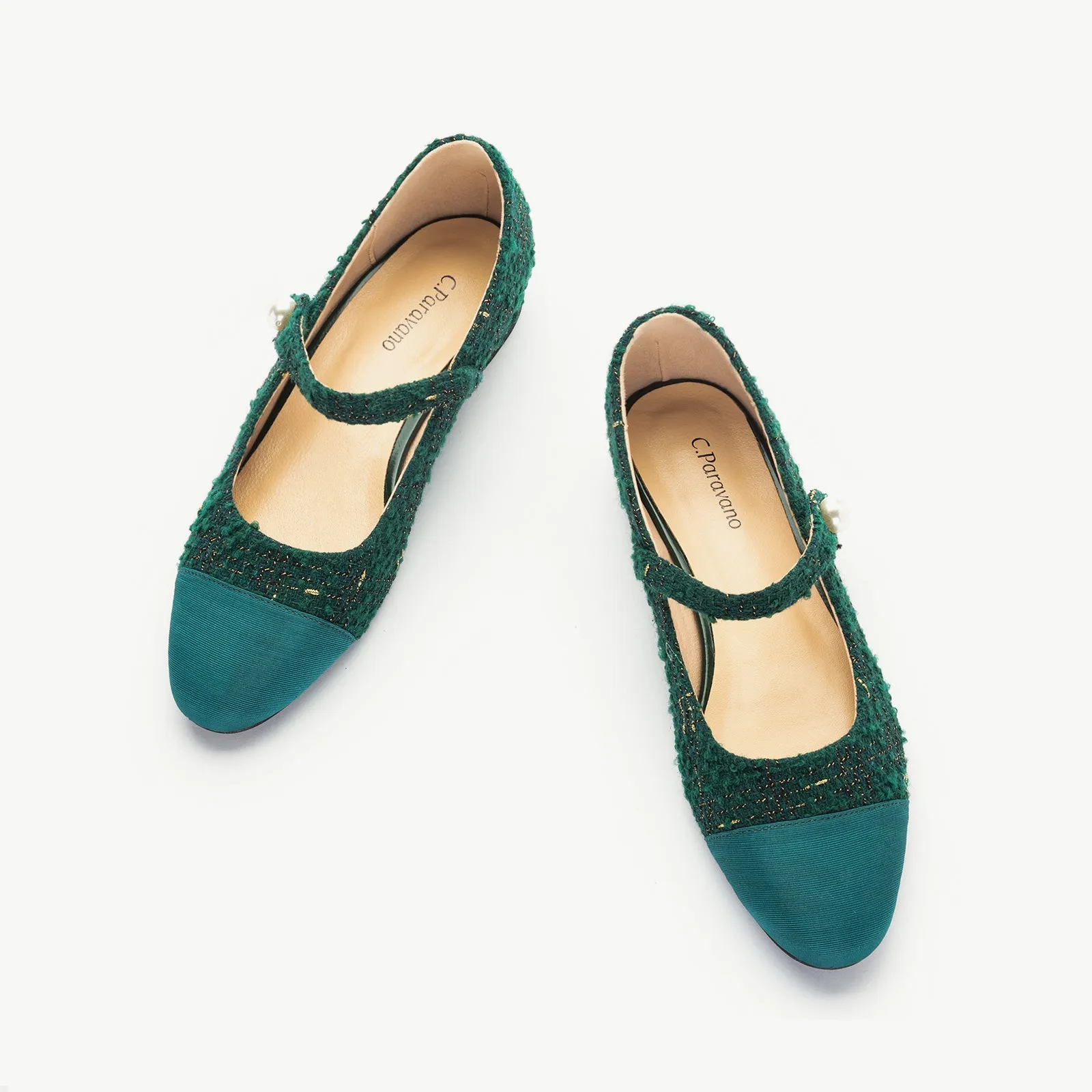 Single-Strap Tweed/Solid Mary Jane (Clara)