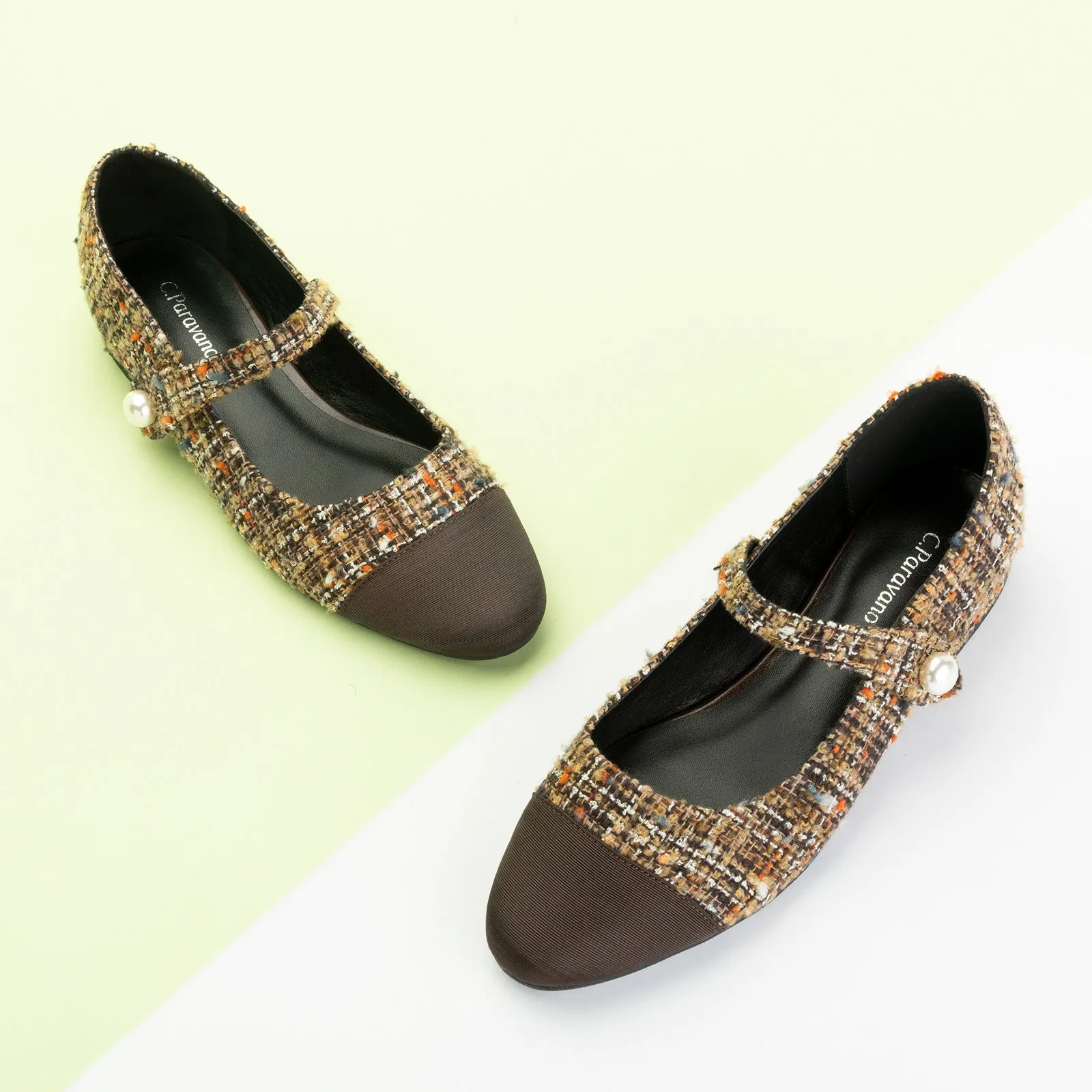 Single-Strap Tweed/Solid Mary Jane (Clara)