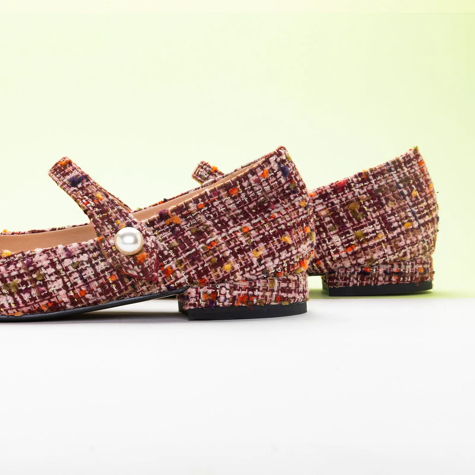 Single-Strap Tweed/Solid Mary Jane (Clara)