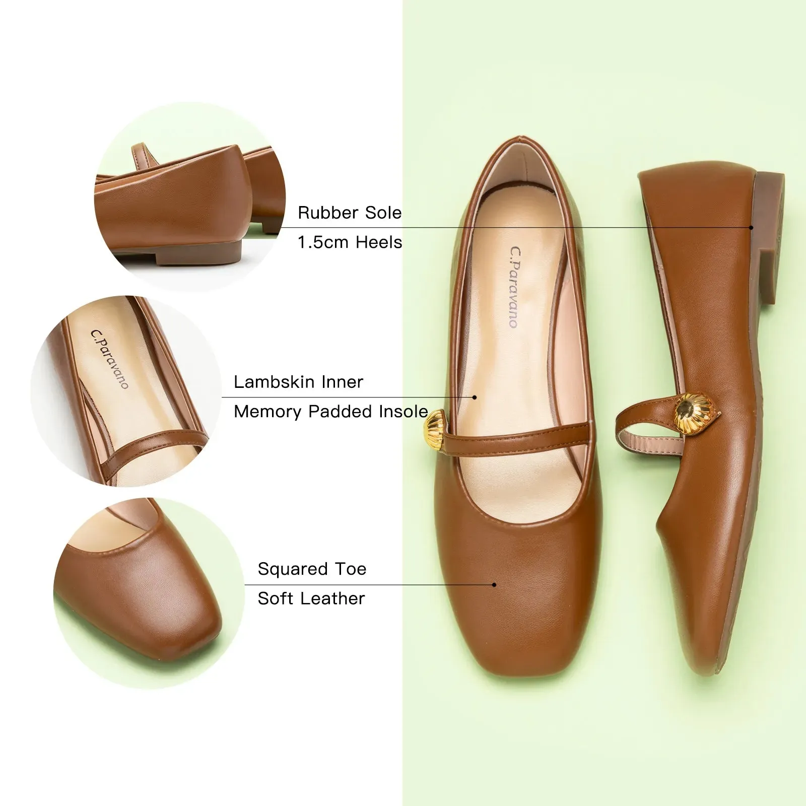 Single-Strap Tweed/Solid Mary Jane (Clara)