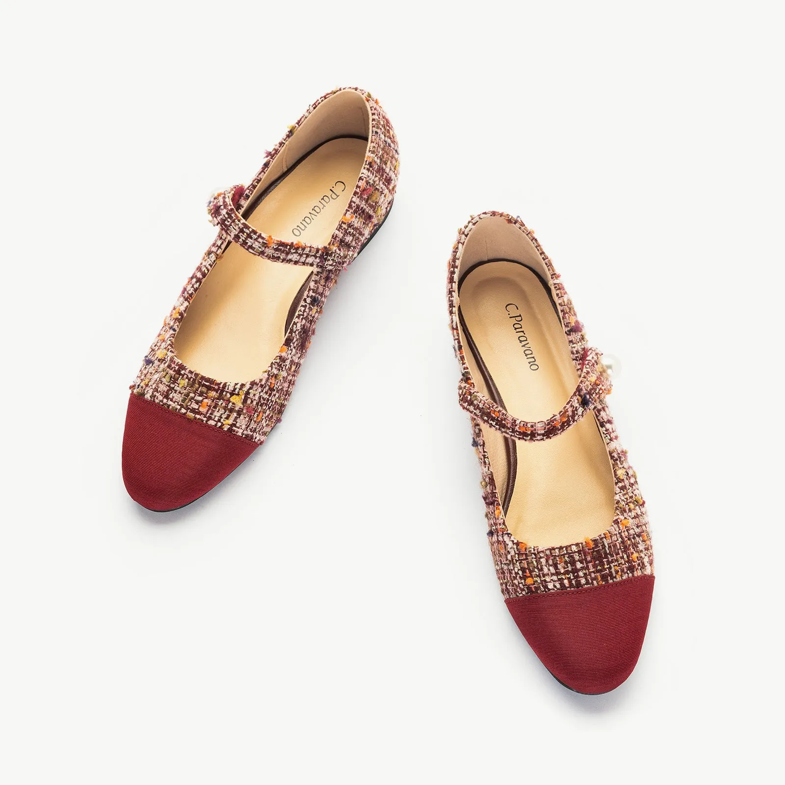 Single-Strap Tweed/Solid Mary Jane (Clara)