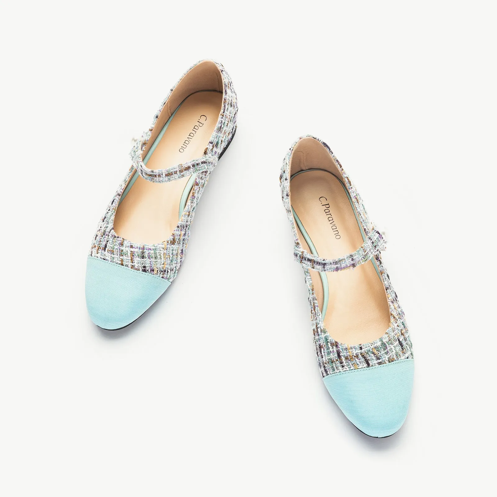 Single-Strap Tweed/Solid Mary Jane (Clara)