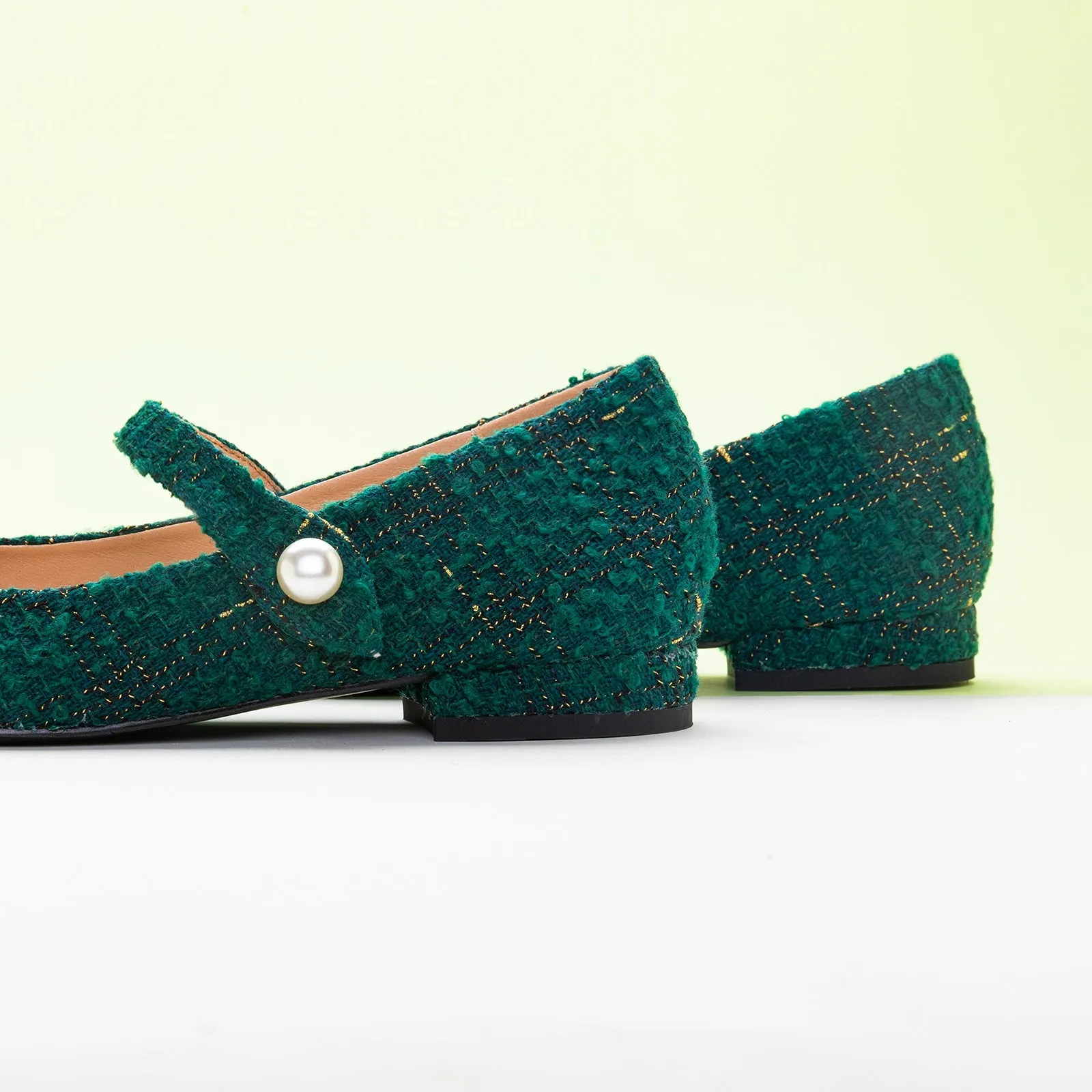 Single-Strap Tweed/Solid Mary Jane (Clara)