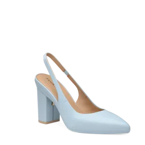 The Slingback - Baby Blue Leather 4 Block