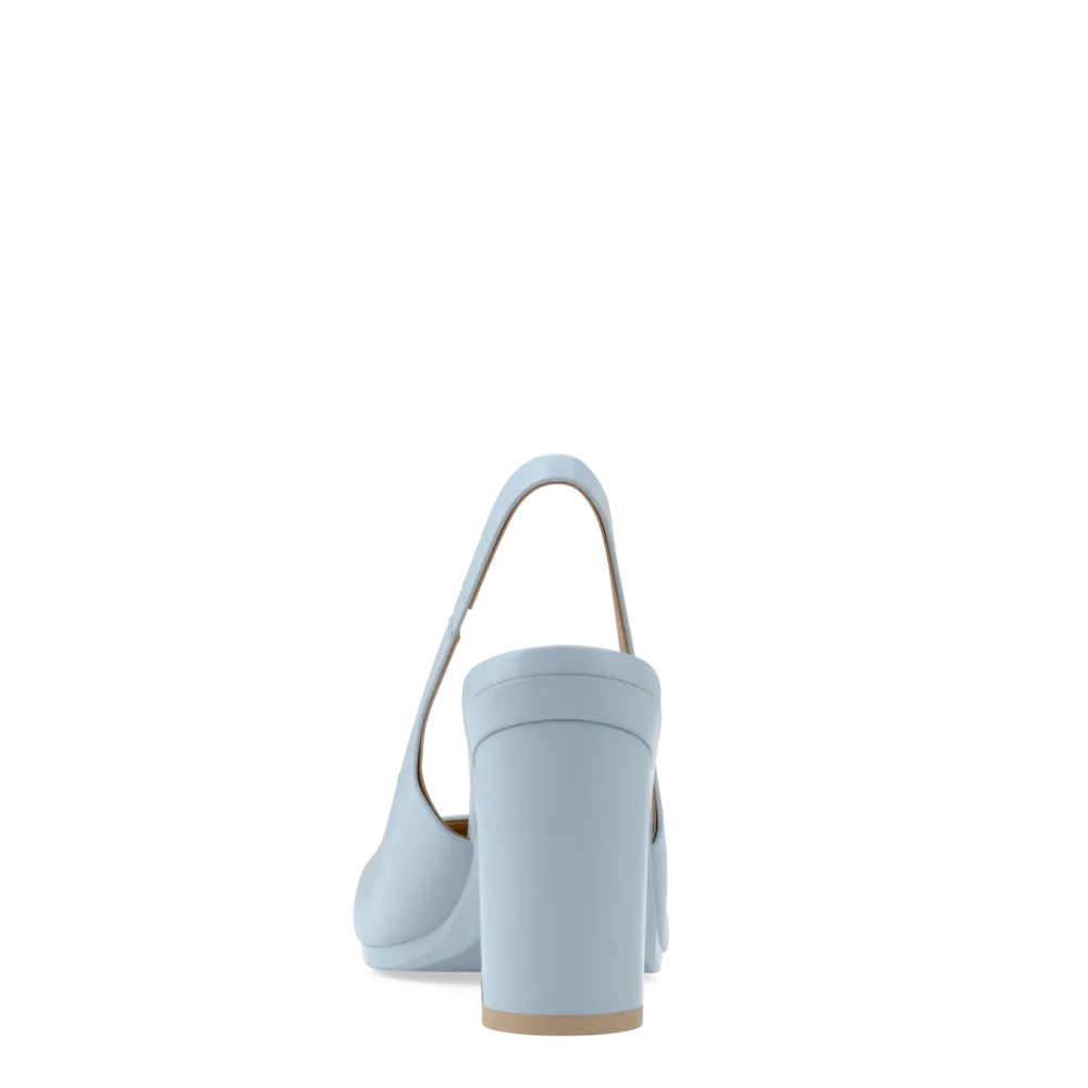 The Slingback - Baby Blue Leather 4 Block