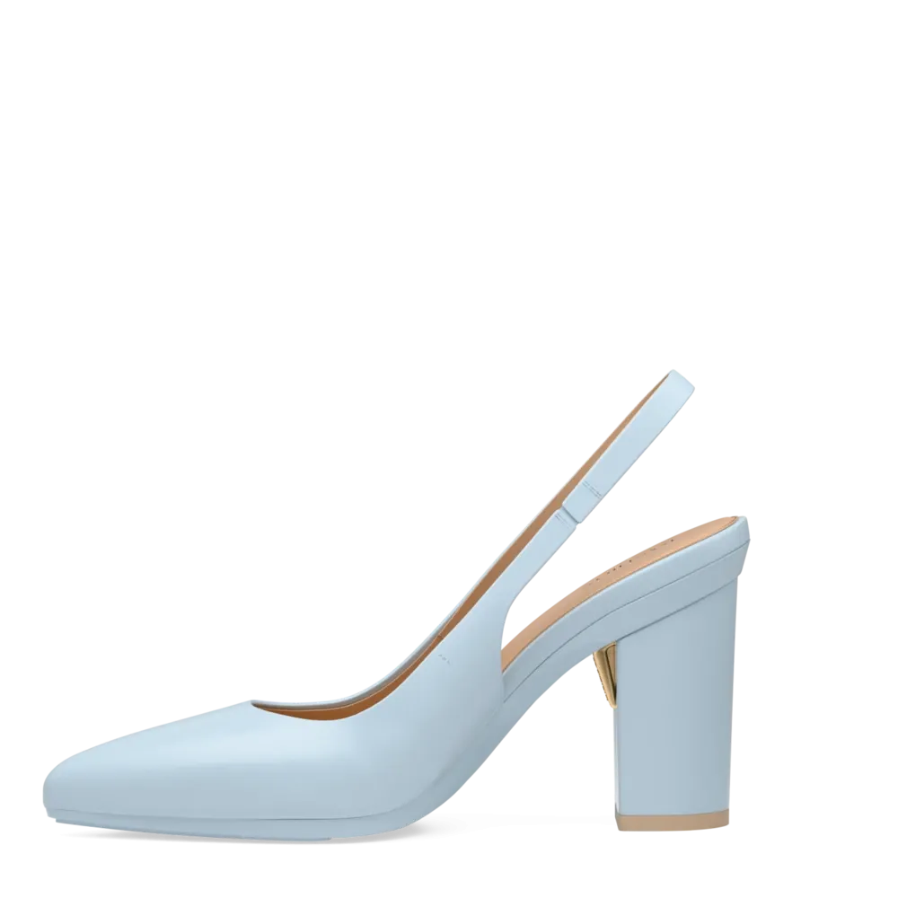 The Slingback - Baby Blue Leather 4 Block