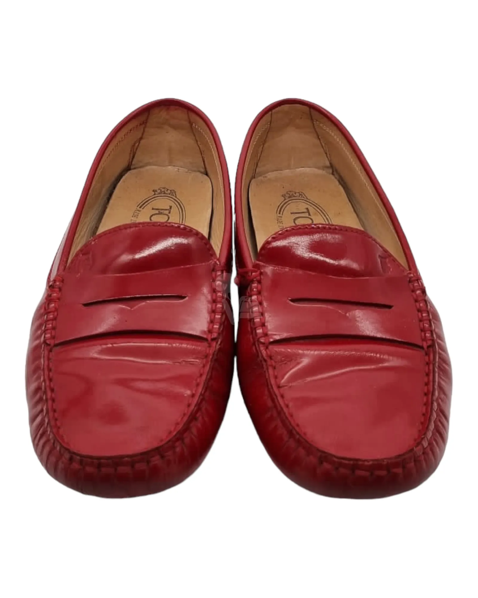 Tod's Gommino Patent Leather Loafers Red Size 37/24,5