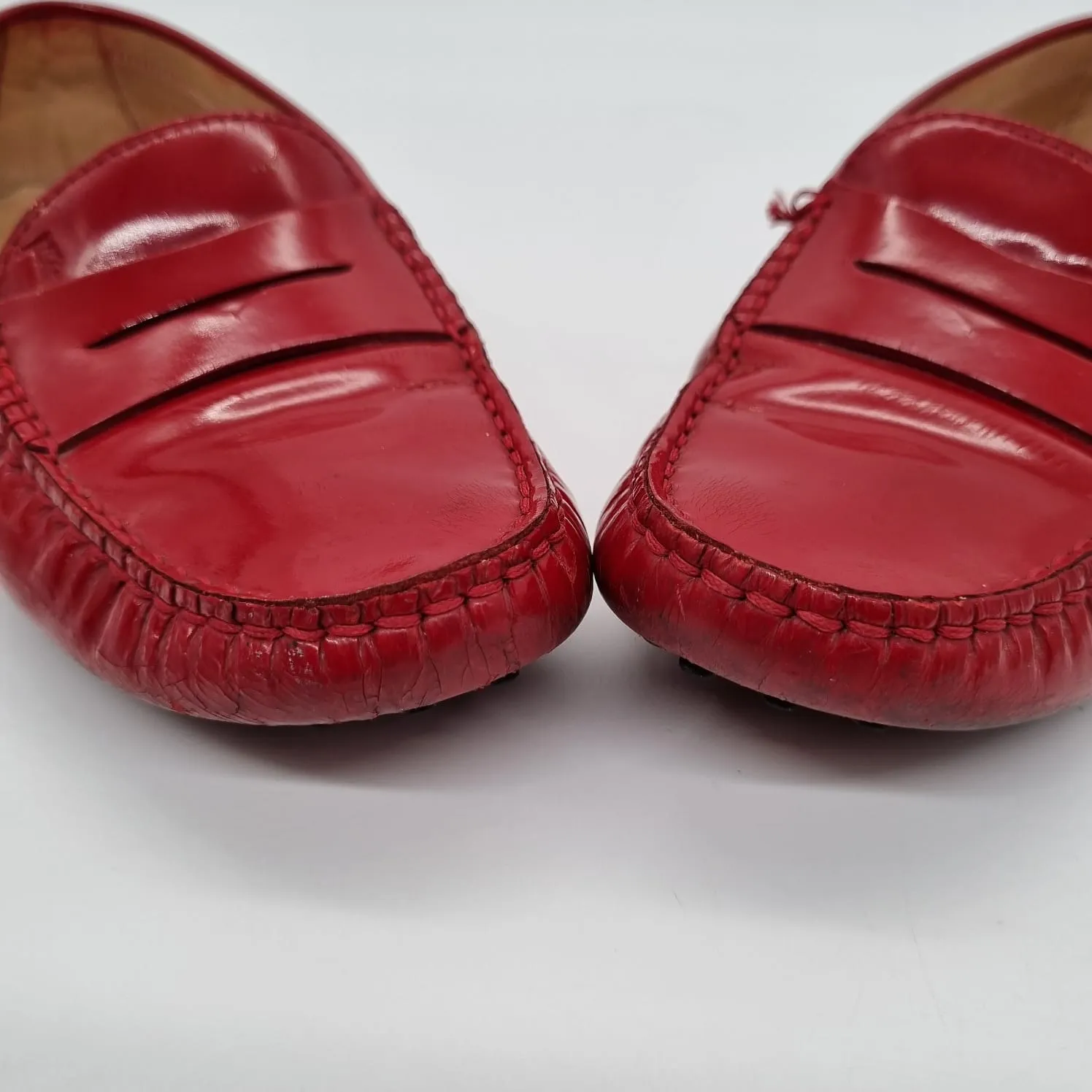 Tod's Gommino Patent Leather Loafers Red Size 37/24,5