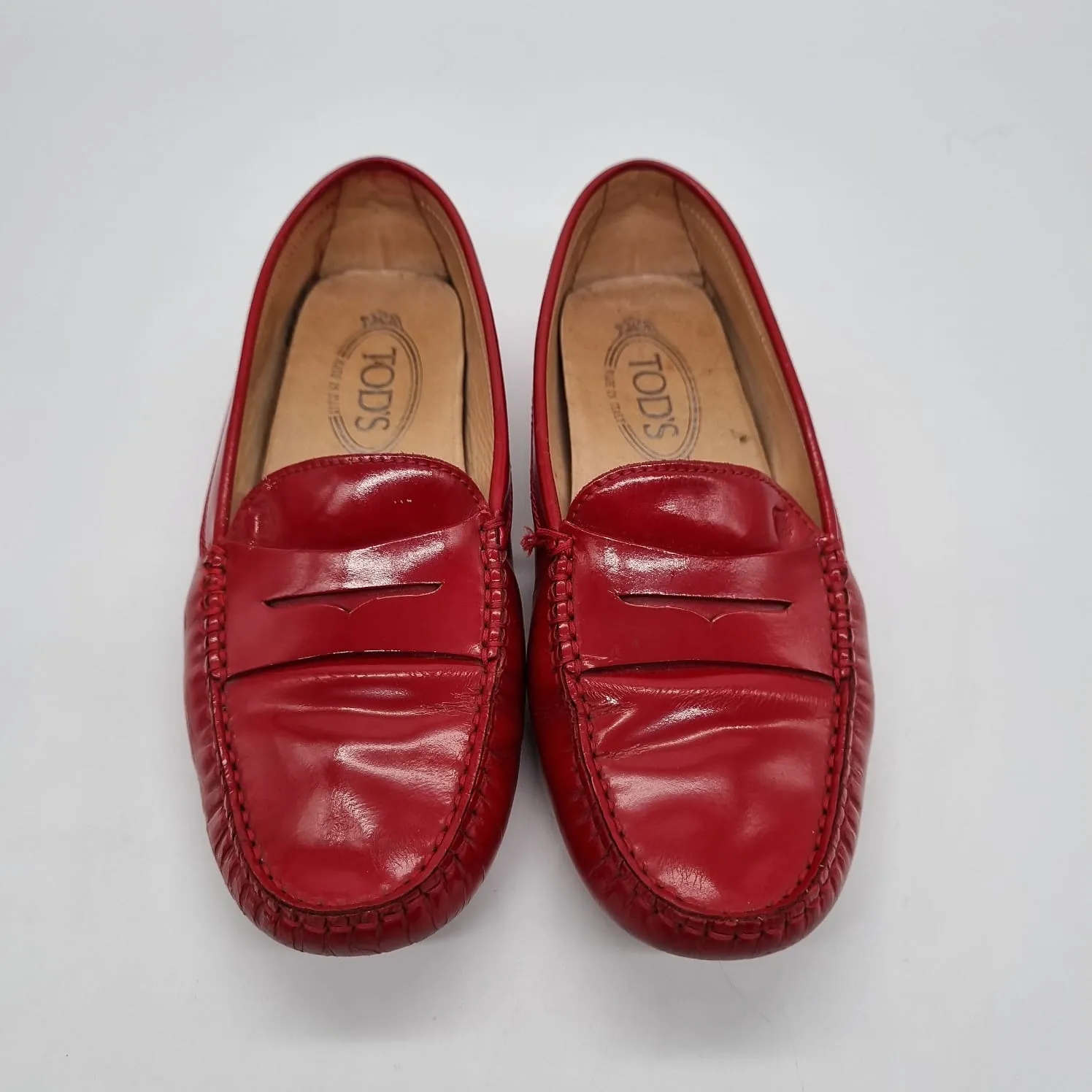 Tod's Gommino Patent Leather Loafers Red Size 37/24,5