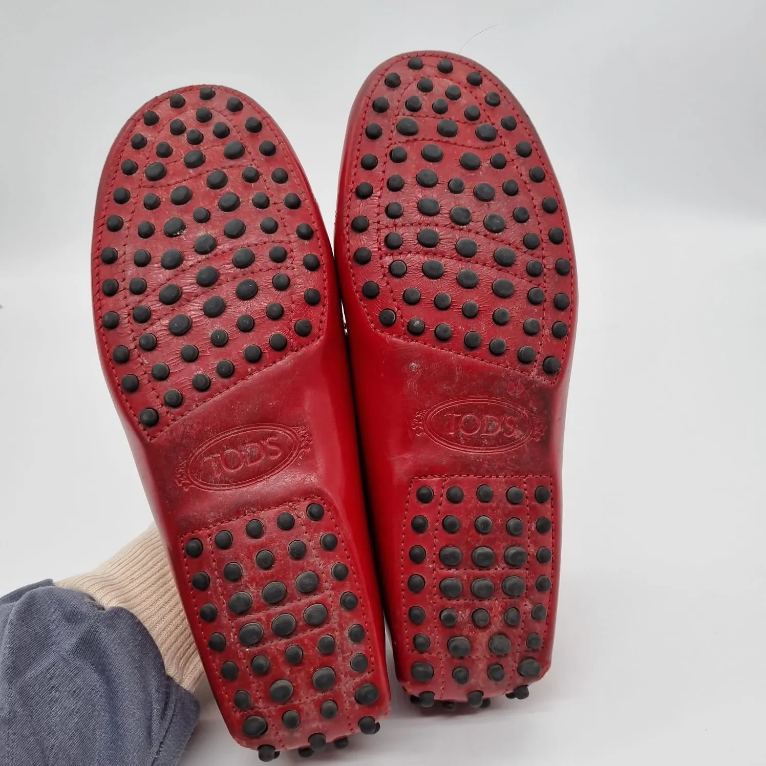 Tod's Gommino Patent Leather Loafers Red Size 37/24,5