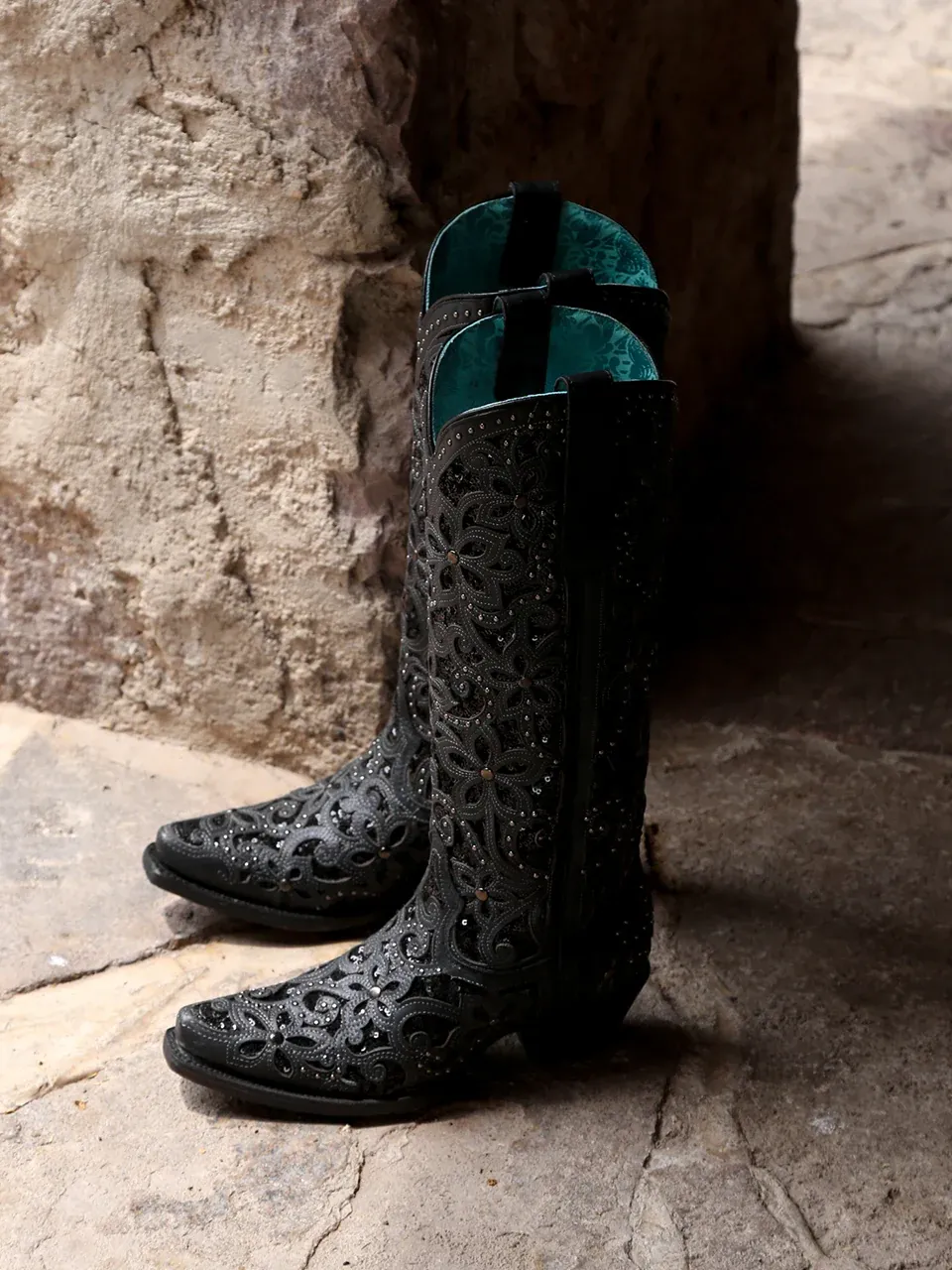 Women's Full Floral Inlay Boots