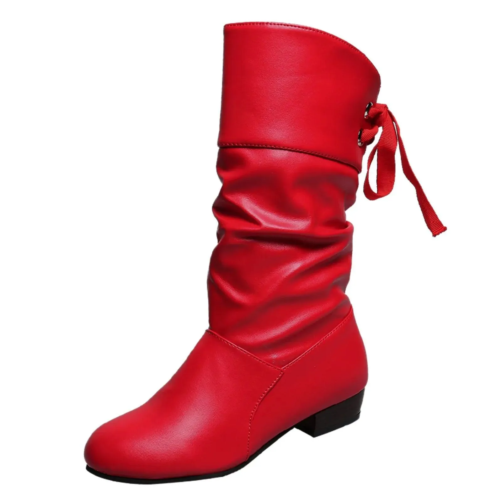 Women's Versatile Mid-Calf Boots – Chunky Heel Western-Inspired Motorcycle Boots