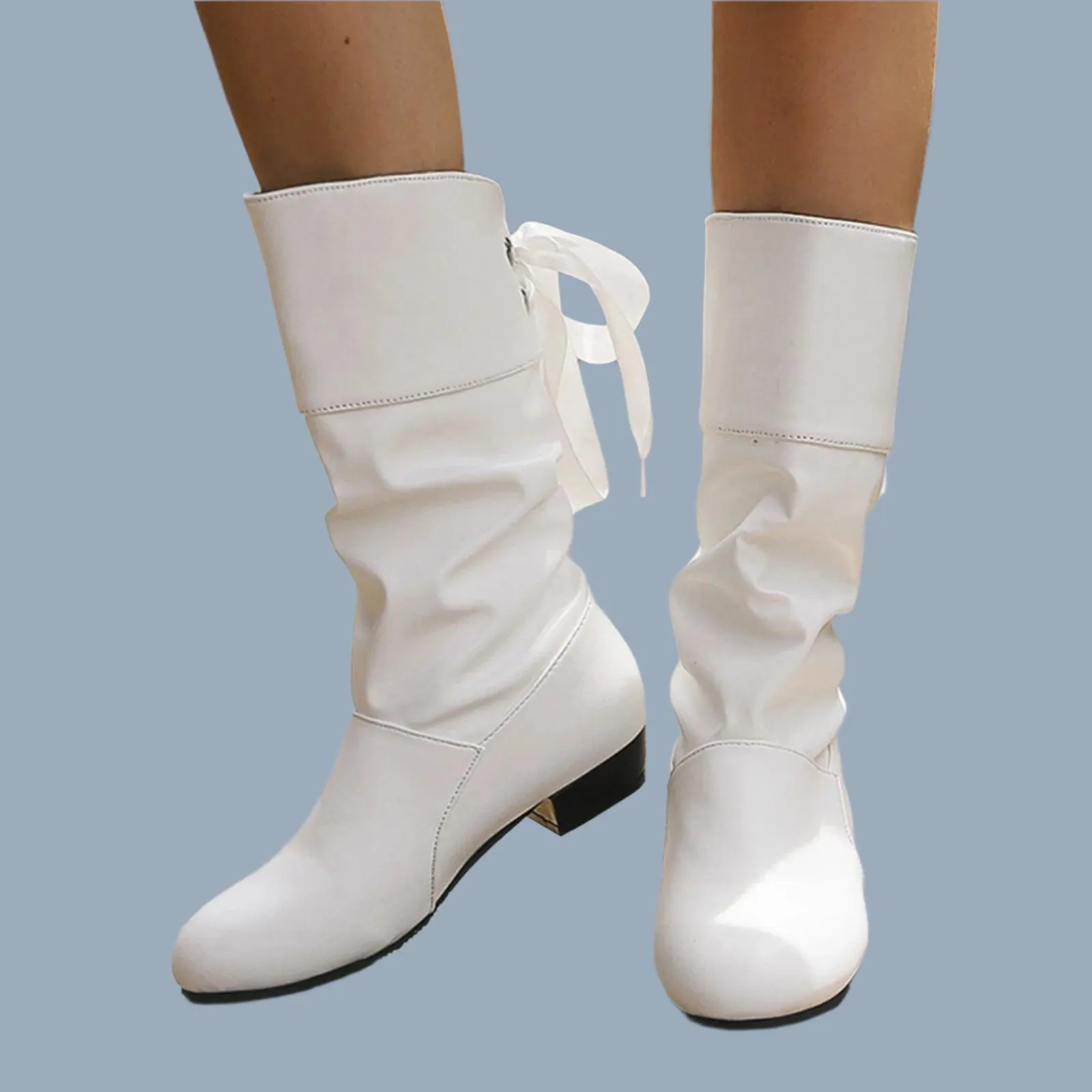 Women's Versatile Mid-Calf Boots – Chunky Heel Western-Inspired Motorcycle Boots