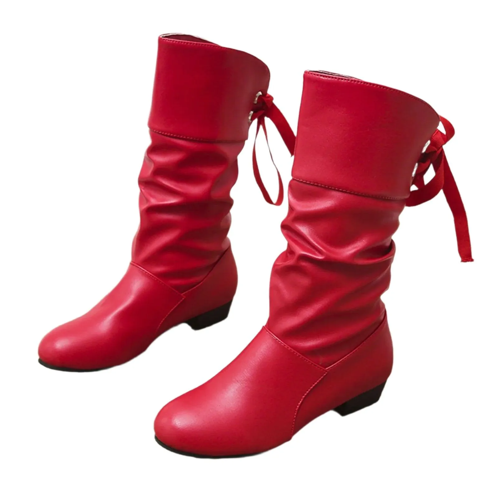 Women's Versatile Mid-Calf Boots – Chunky Heel Western-Inspired Motorcycle Boots