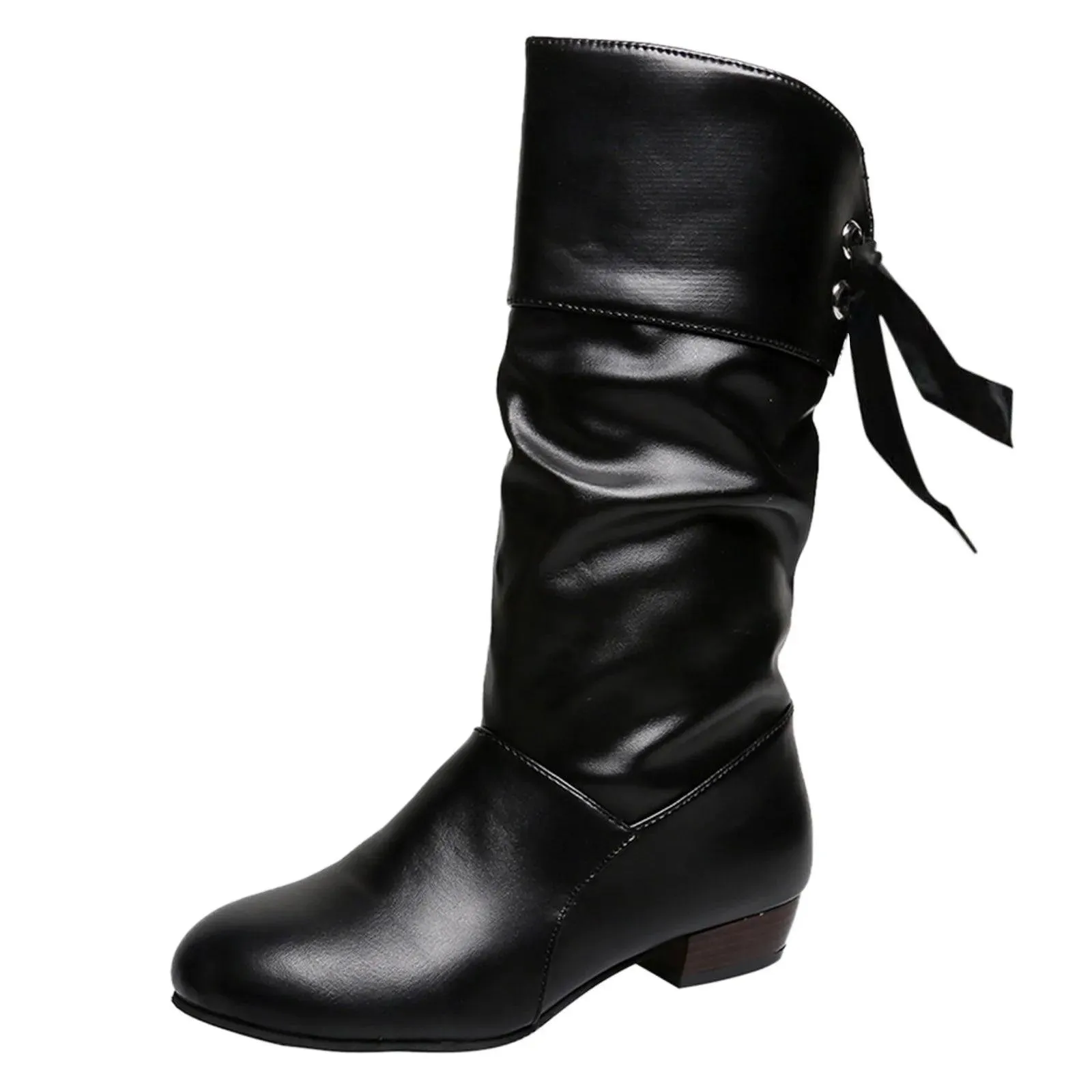 Women's Versatile Mid-Calf Boots – Chunky Heel Western-Inspired Motorcycle Boots