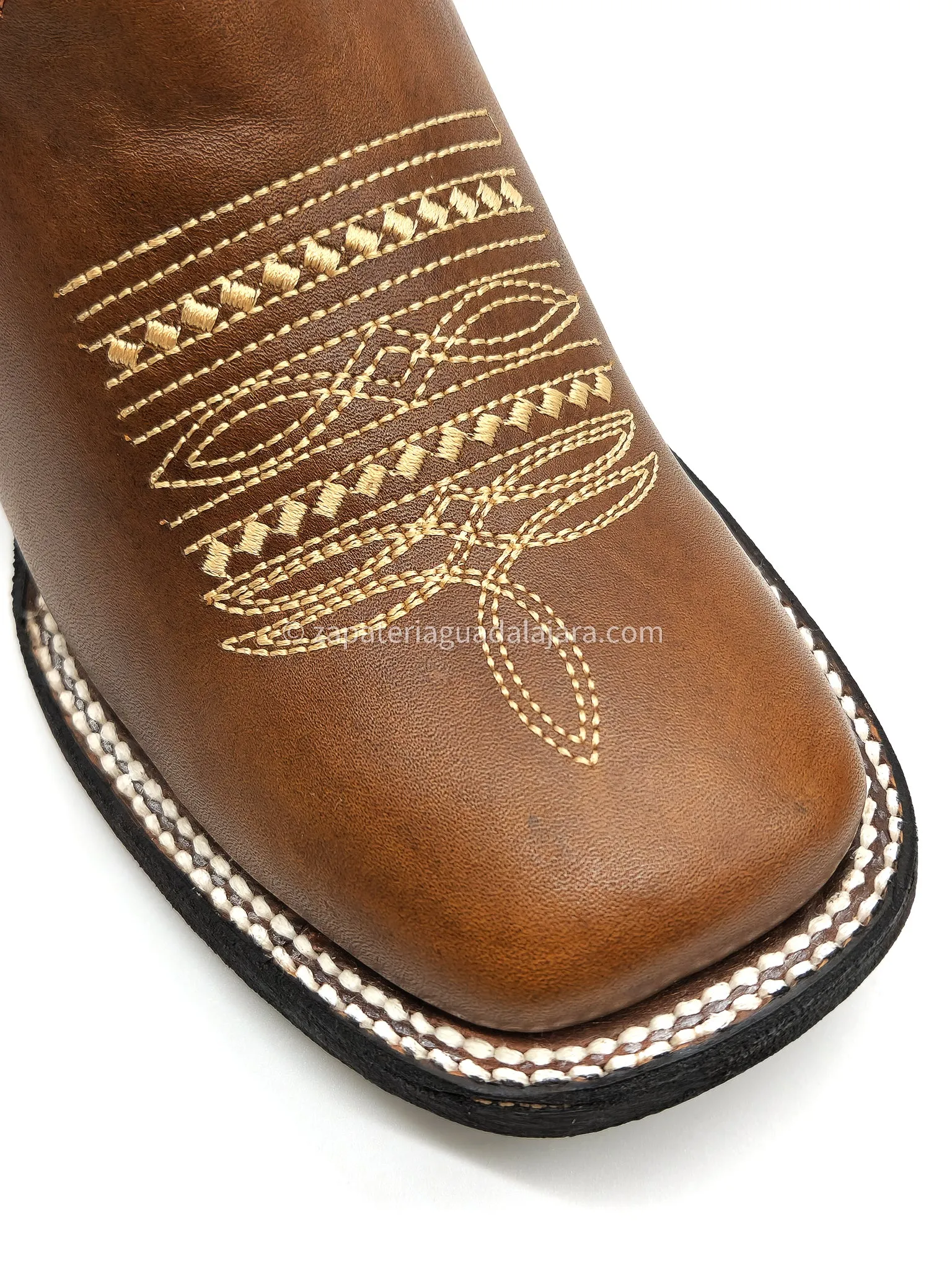WOMEN'S WIDE SQUARE TOE GRASSO BROWN LEATHER BOOT -Q322N8307