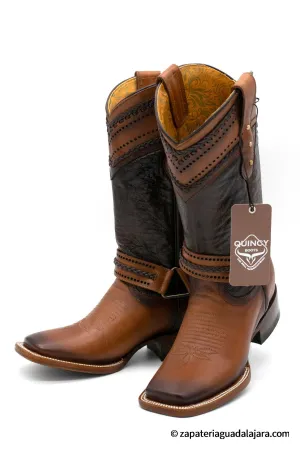 WOMEN'S WIDE SQUARE TOE HONEY LEATHER BOOT -Q3224251