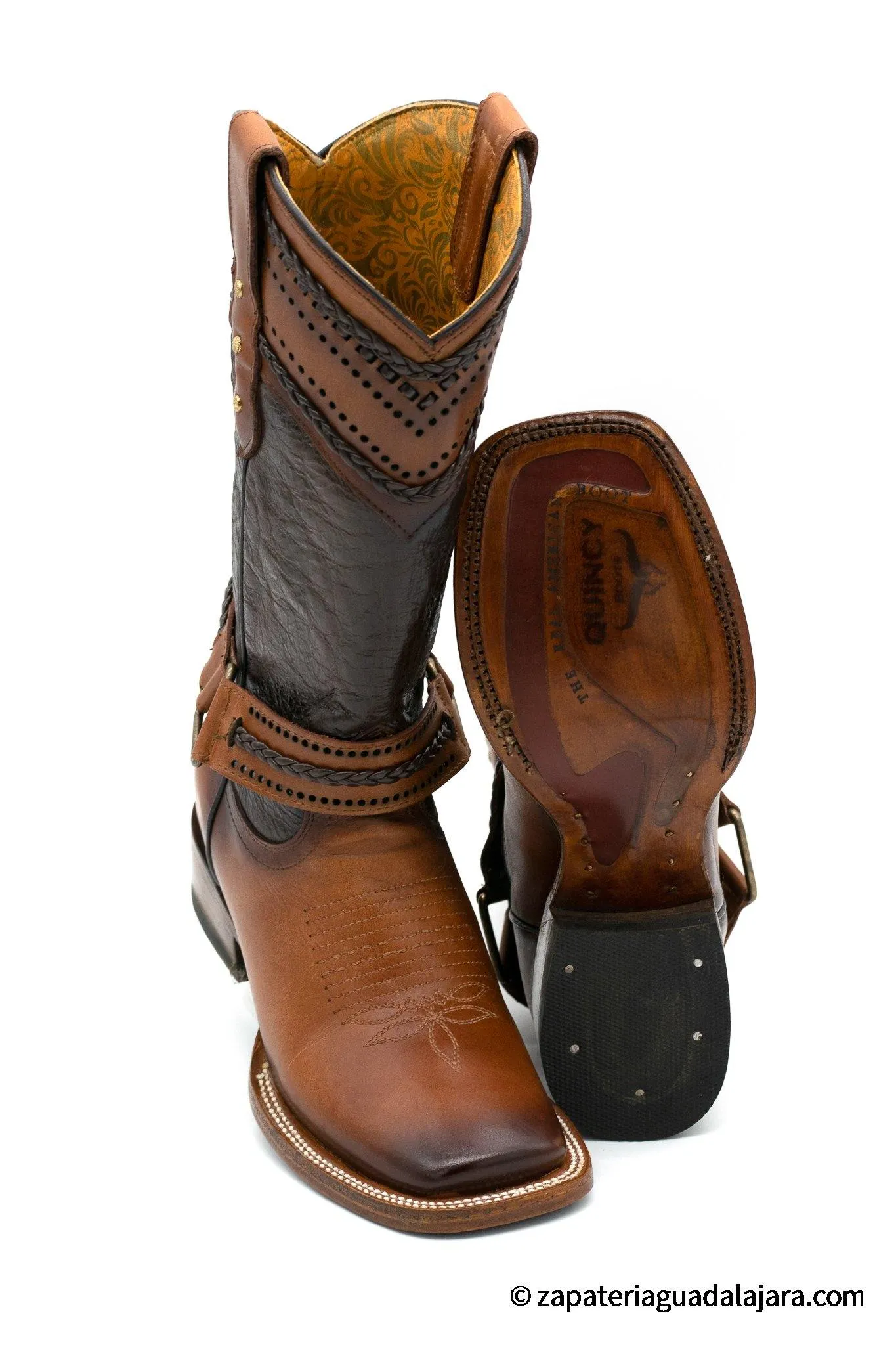 WOMEN'S WIDE SQUARE TOE HONEY LEATHER BOOT -Q3224251