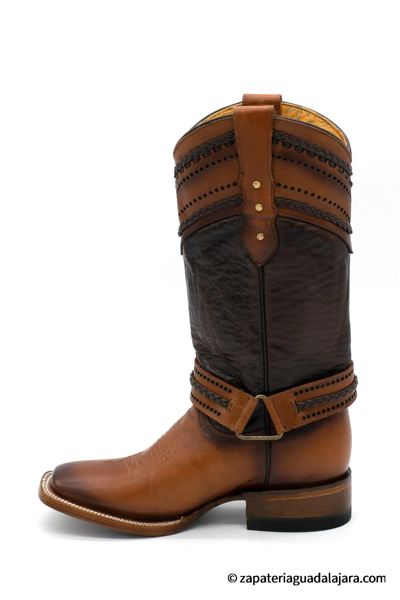 WOMEN'S WIDE SQUARE TOE HONEY LEATHER BOOT -Q3224251