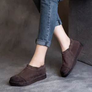Wrapped Stitches Suede Leather Shoes