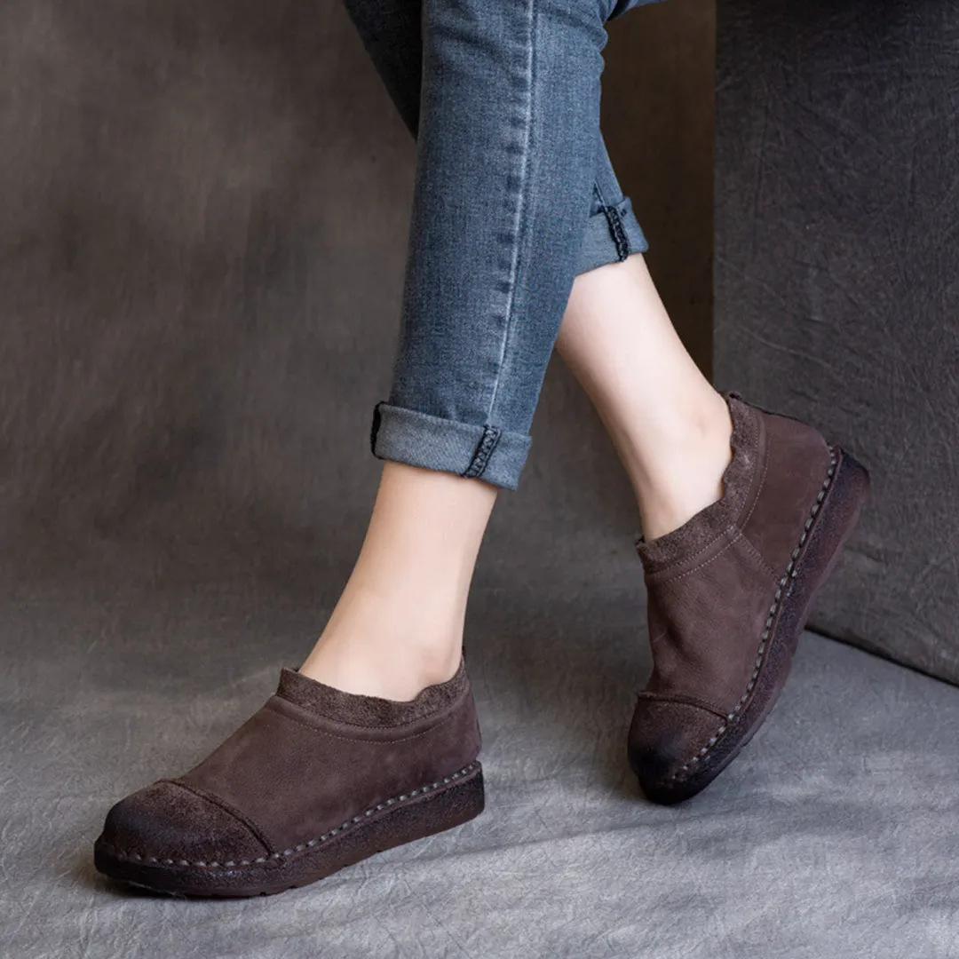 Wrapped Stitches Suede Leather Shoes