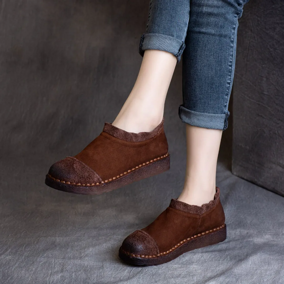Wrapped Stitches Suede Leather Shoes