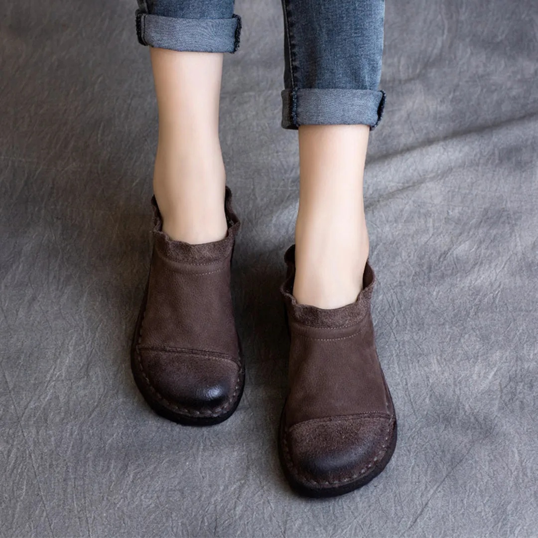 Wrapped Stitches Suede Leather Shoes