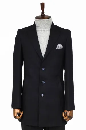 WSS Cachet Slim Fit Wide Lapel Charcoal Men Coat  - Singen
