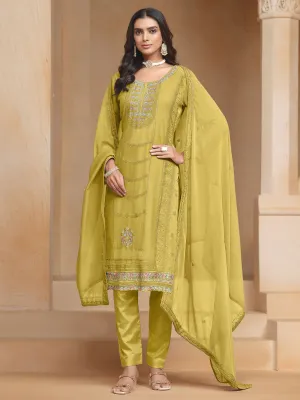Yellow Multi Embroidery Salwar Kameez Suit
